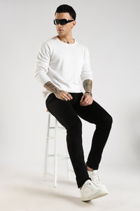 Men Black Solid Ankle Fit Stretchable Denim Jeans