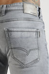 Men Grey Solid Ankle Fit Stretchable Denim Jeans