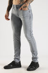 Men Grey Solid Ankle Fit Stretchable Denim Jeans