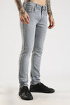 Men Grey Solid Ankle Fit Stretchable Denim Jeans