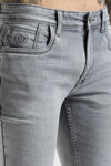 Men Grey Solid Ankle Fit Stretchable Denim Jeans