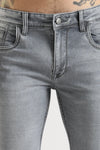 Men Grey Solid Ankle Fit Stretchable Denim Jeans