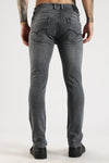 Men Charcoal Grey  Solid Ankle Fit Stretchable Denim Jeans