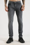Men Charcoal Grey  Solid Ankle Fit Stretchable Denim Jeans