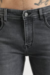 Men Charcoal Grey  Solid Ankle Fit Stretchable Denim Jeans