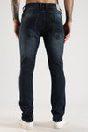 Men Faded Dark Blue Solid Ankle Fit Stretchable Denim Jeans
