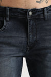 Men Faded Dark Blue Solid Ankle Fit Stretchable Denim Jeans