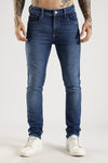 Men Mid Blue Solid Ankle Fit Stretchable Denim Jeans