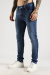Men Mid Blue Solid Ankle Fit Stretchable Denim Jeans