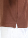 Men Rust Slim Fit Drop Needle Polo T-Shirt