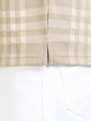 Men Cream Slim Fit Checks Polo T-Shirt
