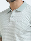 Men Green Slim Fit Printed Polo T-Shirt