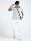 Men Green Slim Fit Printed Polo T-Shirt