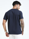 Men Blue Slim Fit Printed Crew Neck T-Shirt