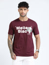 Men Maroon Slim Fit Printed Crew Neck T-Shirt