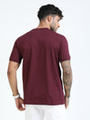 Men Maroon Slim Fit Printed Crew Neck T-Shirt