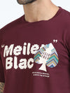 Men Maroon Slim Fit Printed Crew Neck T-Shirt
