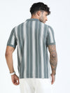 Men Lt. Green Slim Fit Stripes Polo T-Shirt