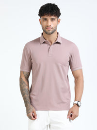 Men Onion Slim Fit Stretchable Solid  Polo T-Shirt
