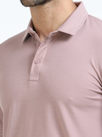 Men Onion Slim Fit Stretchable Solid  Polo T-Shirt