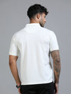 Men White  Slim Fit Stretchable Solid  Polo T-Shirt