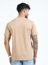 Men Beige Slim Fit Printed Crew Neck T-Shirt