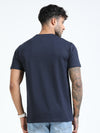 Men Blue Slim Fit Printed Crew Neck T-Shirt