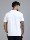 Men White Slim Fit Chest Prints Crew Neck T-Shirt
