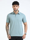 Men Pista Slim Fit Stretchable Solid  Polo T-Shirt