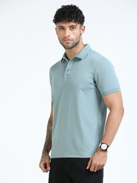 Men Pista Slim Fit Stretchable Solid  Polo T-Shirt