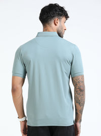 Men Pista Slim Fit Stretchable Solid  Polo T-Shirt