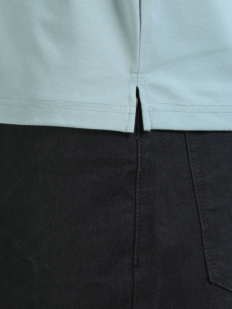 Men Pista Slim Fit Stretchable Solid  Polo T-Shirt
