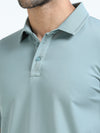 Men Pista Slim Fit Stretchable Solid  Polo T-Shirt