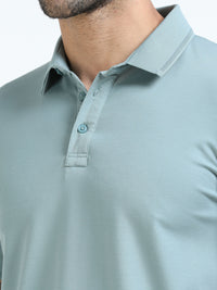 Men Pista Slim Fit Stretchable Solid  Polo T-Shirt