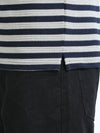 Men Navy Slim Fit Jacquard Stripes Polo T-Shirt