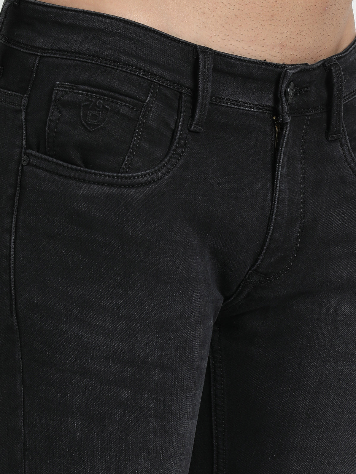 Shop Men's Dark Grey Relaxed Denim Ankle fit Cotton Blend Jeans Online.