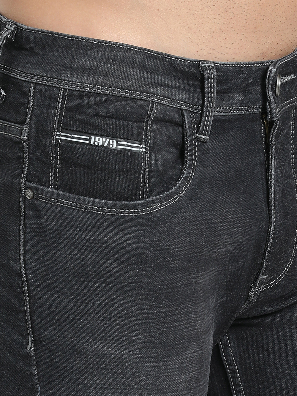 Men's Dark Grey Relaxed Denim Ankle fit Jeans