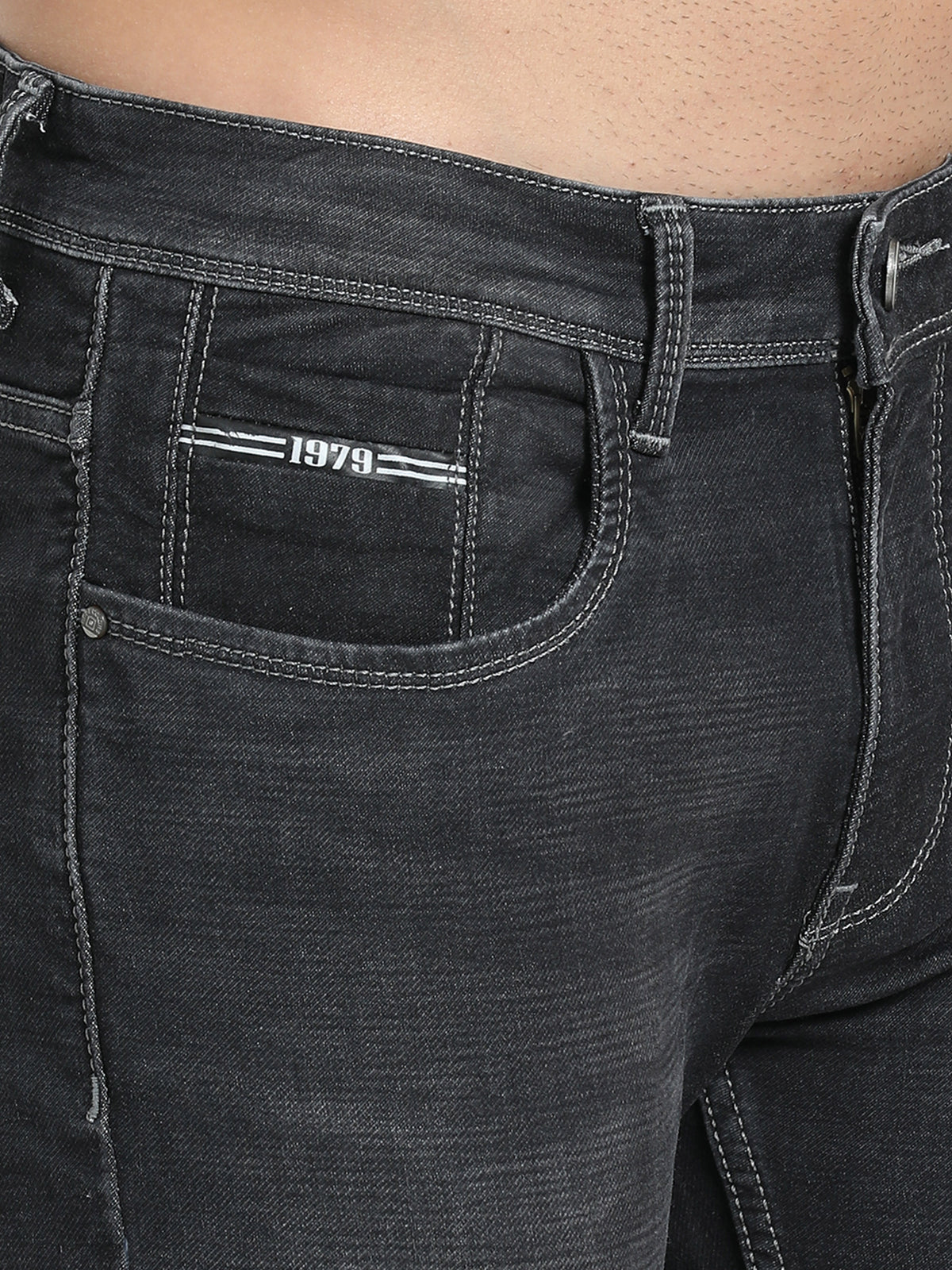 Men's Dark Grey Relaxed Denim Ankle fit Jeans