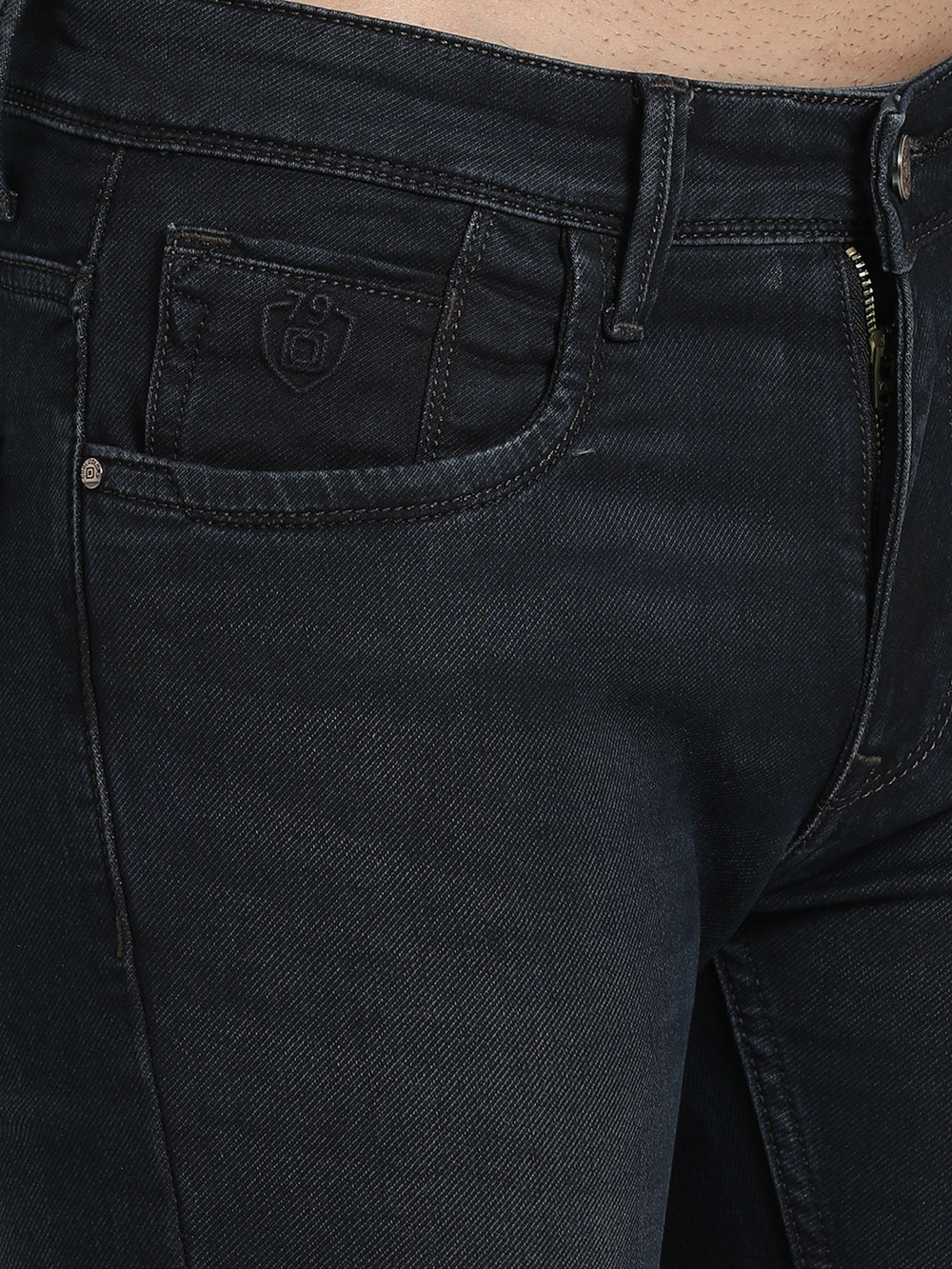 Men's Dark Blue Relaxed Denim Ankle fit Jeans