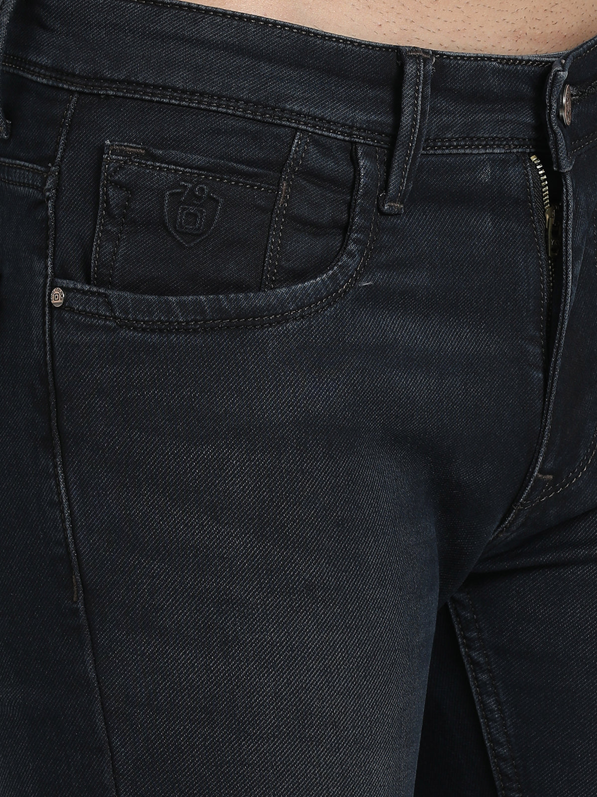 Men's Dark Blue Relaxed Denim Ankle fit Jeans