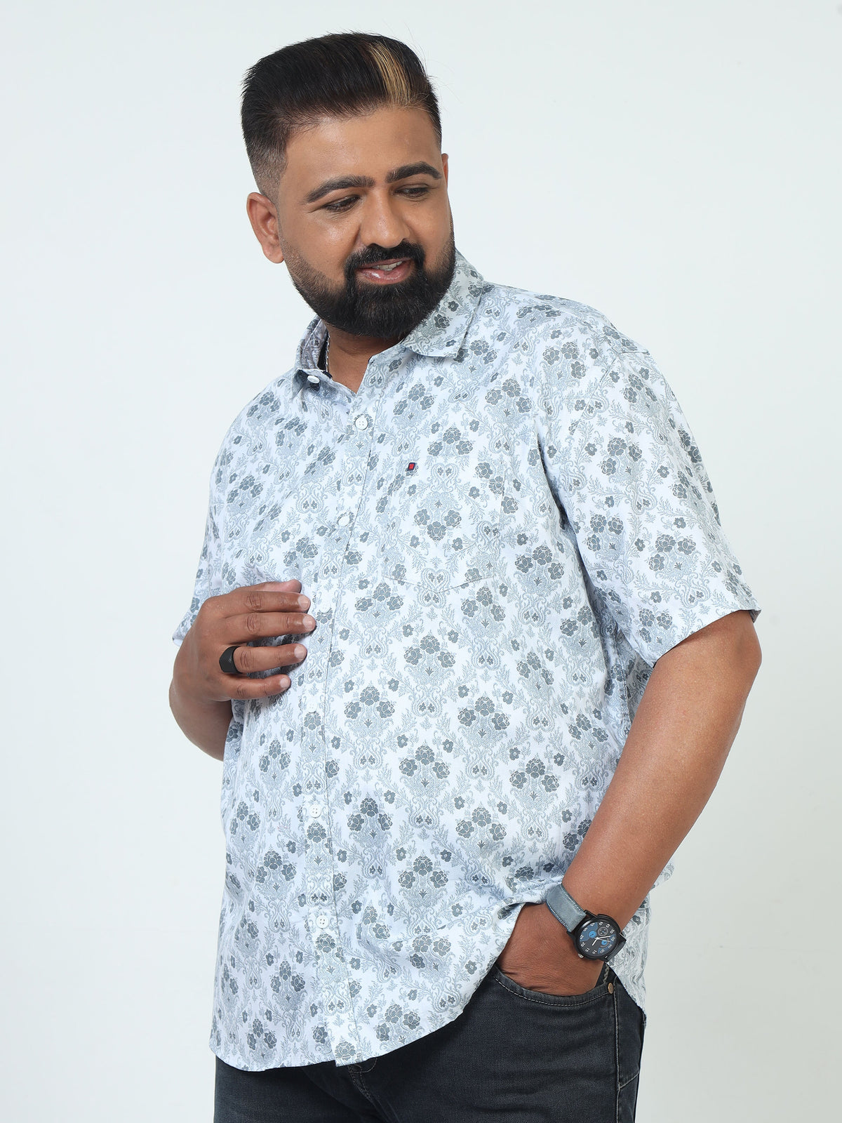 Men Plus Size Printed Casual Shirt