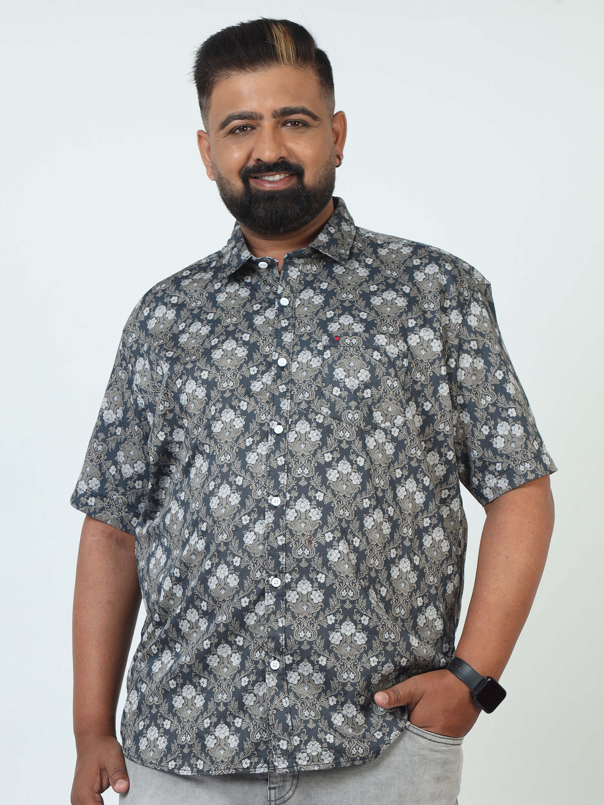 Men Plus Size Printed Casual Shirt