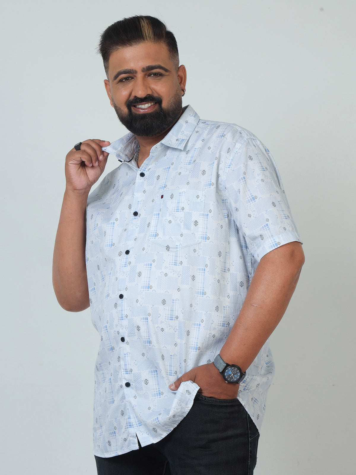 Men Plus Size Printed Casual Shirt