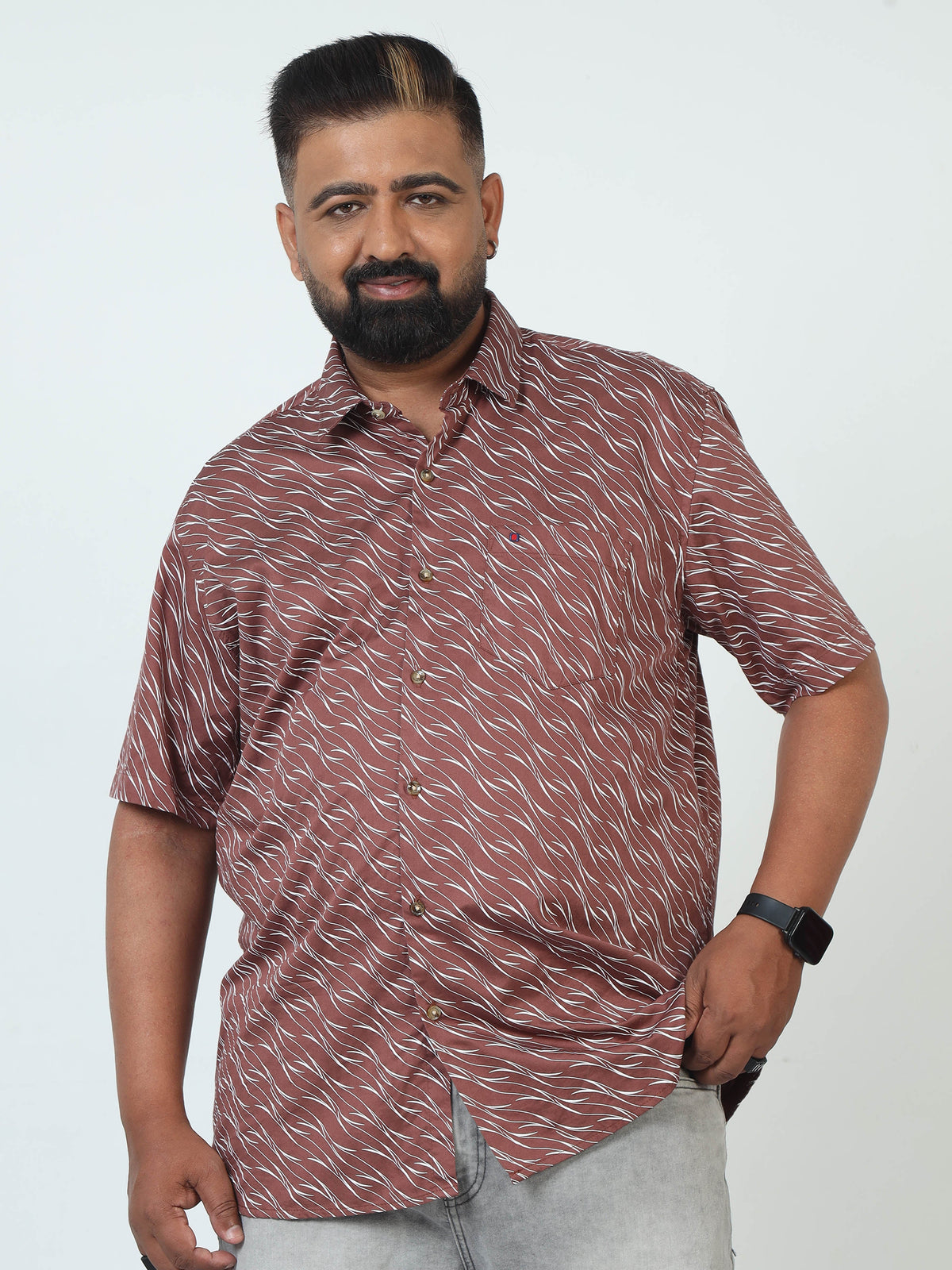 Men Plus Size Printed Casual Shirt