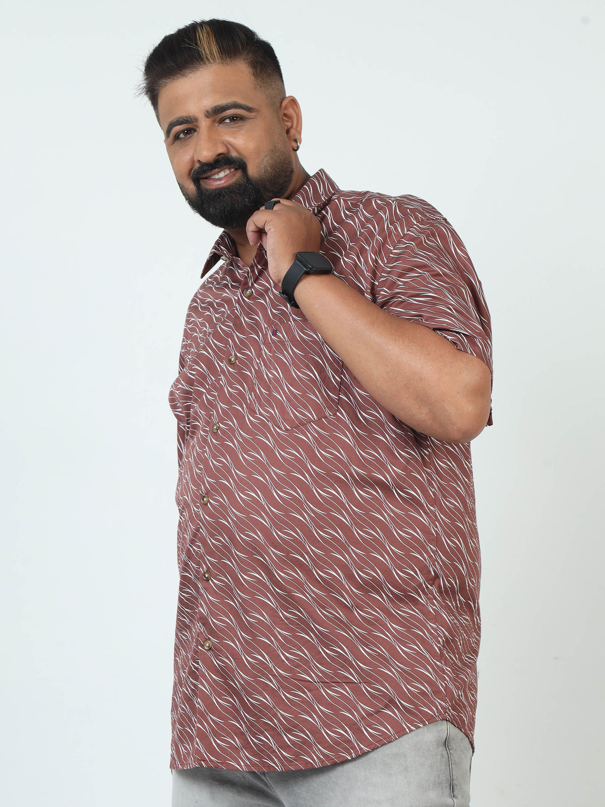 Men Plus Size Printed Casual Shirt