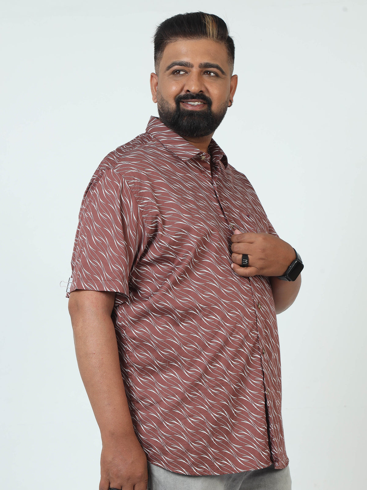 Men Plus Size Printed Casual Shirt