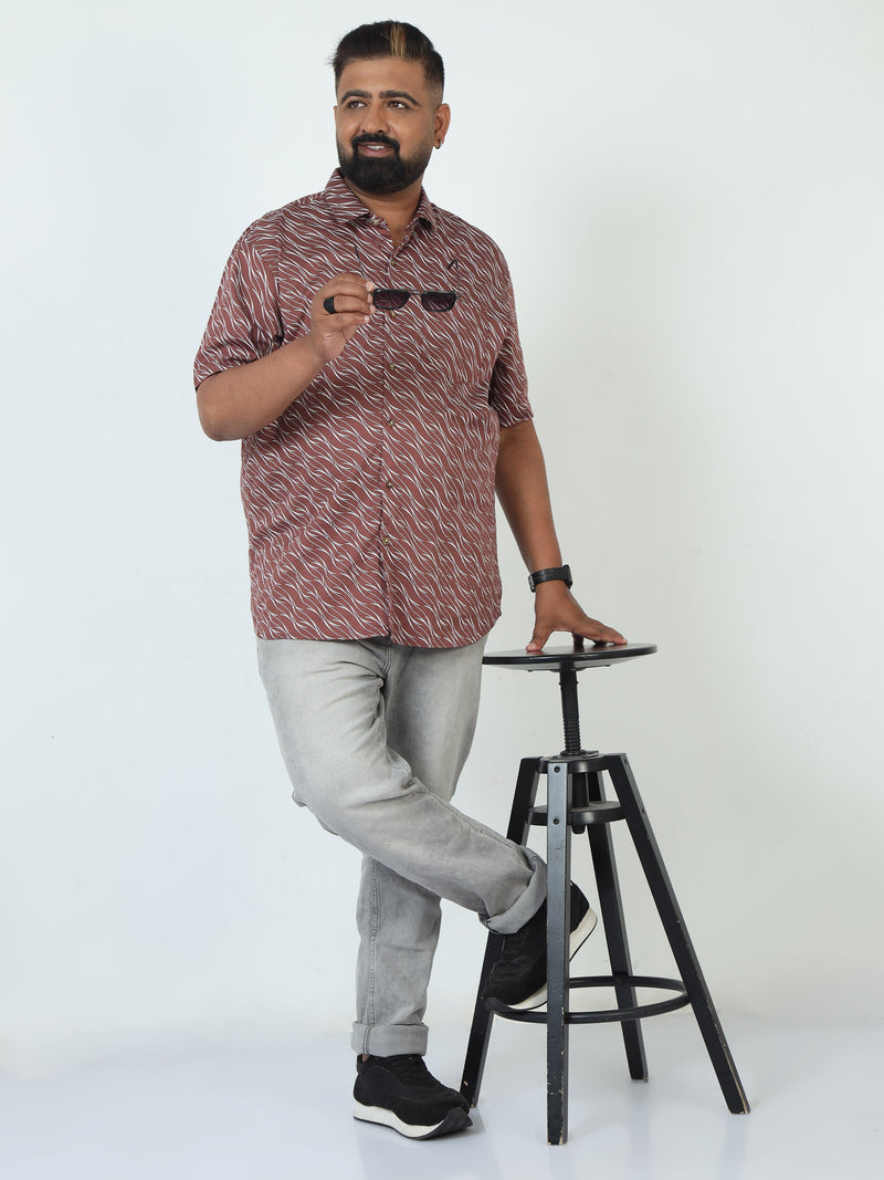 Men Plus Size Printed Casual Shirt