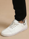 Men Black Narrow Fit Knitted Dobby Casual Jogger Pants