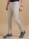 Men Beige Narrow Fit Rfd Solid Casual Trousers