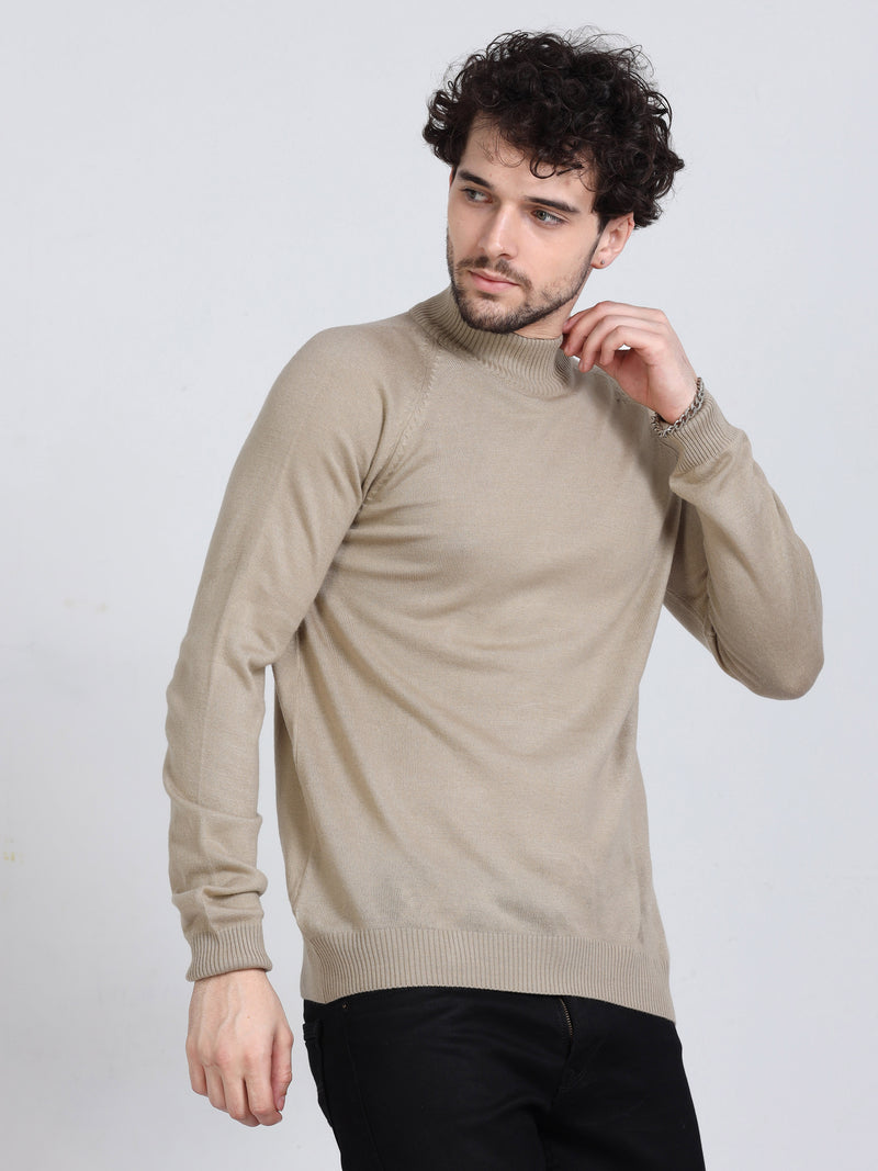 Shop Men's Gold Colors High Neck Sweater Online.